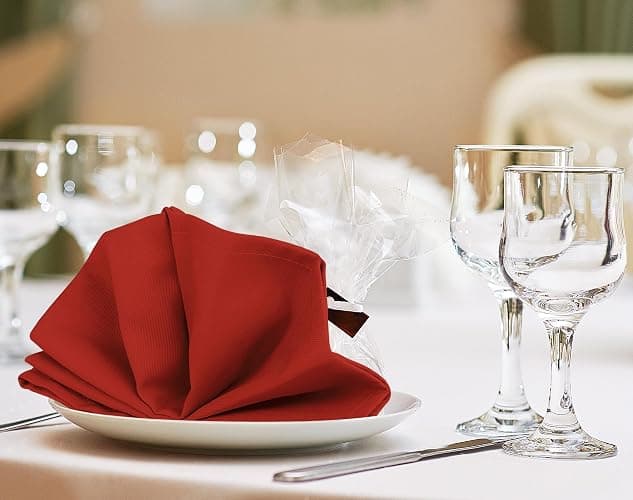 Utopia Kitchen Red Cloth Napkins [12 Pack, 18x18 Inch] Absorbent Cotton Blend Washable and Reusable for Dinner, Restaurant, Lunch, Wedding and Hotel thumbnail 7