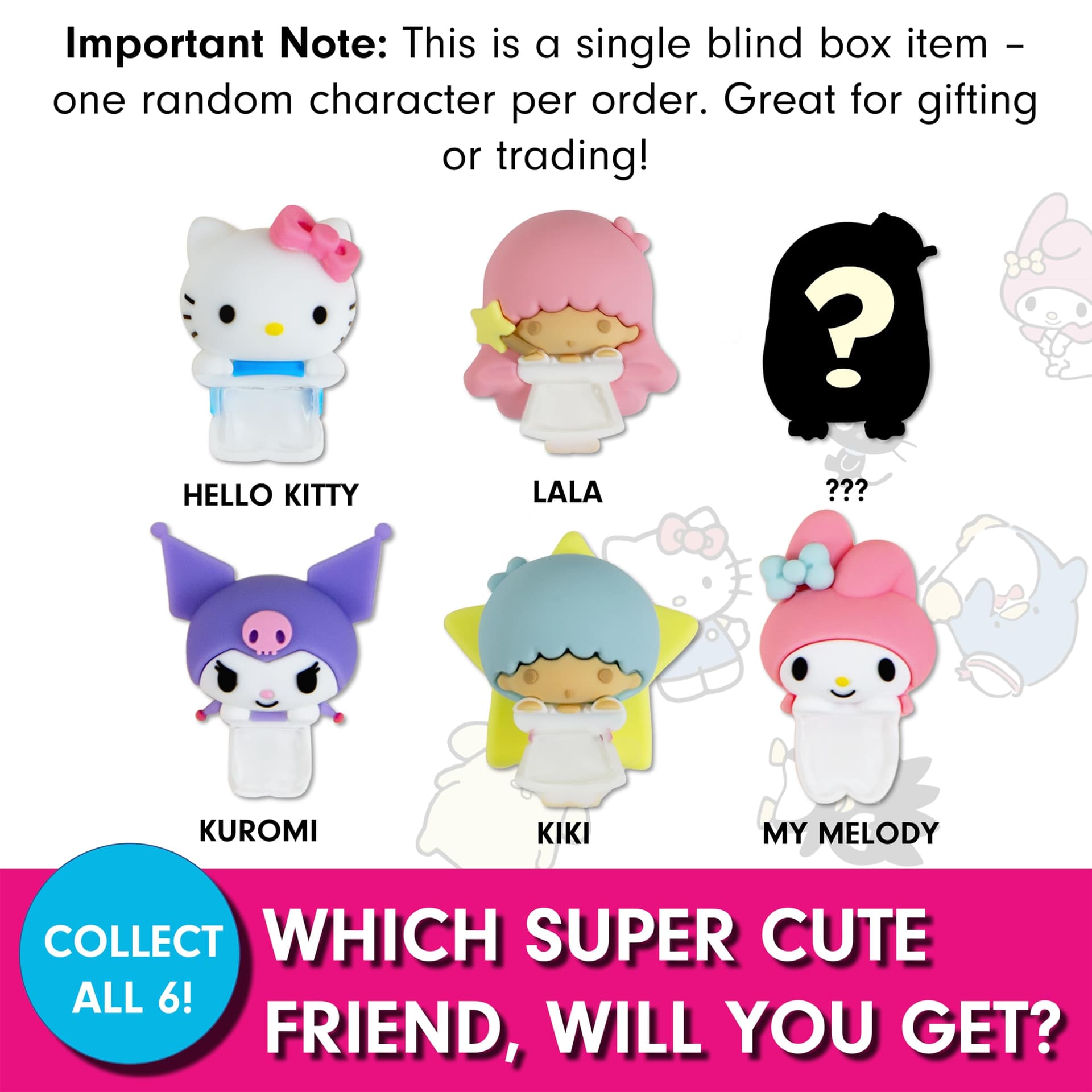 Sonix x Sanrio Hello Kitty & Friends Peekers - Pastel Series Blind Box - Adhesive Decorative Mini Figures - Includes Hello Kitty, My Melody, Kuromi, Little Twin Stars, or Mystery Character thumbnail 2
