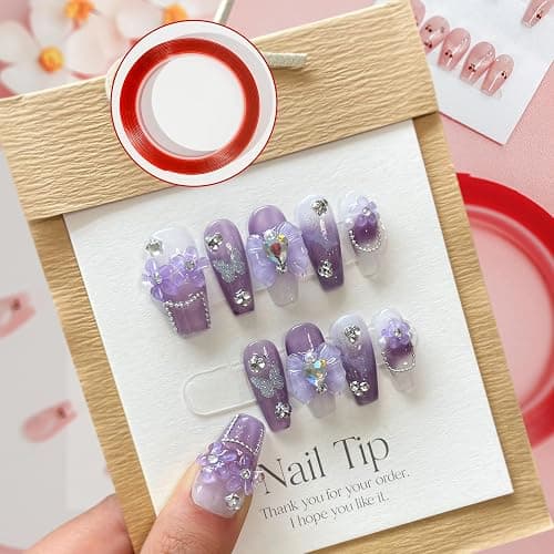 Qenk 6 Rolls of Double Sided Nail Tape Reusable Double Sided Mounting Tape Nail Tape for Press on Nail Packaging Nail Art Pressed Nail Supplies for Nail Tip Color Design Display with Tweezers thumbnail 5