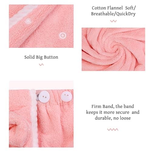 Towel Wrap Women Shower Robe Adjustable Closure Bathrobe with Hair Drying Towel & Spa Wraps thumbnail 3