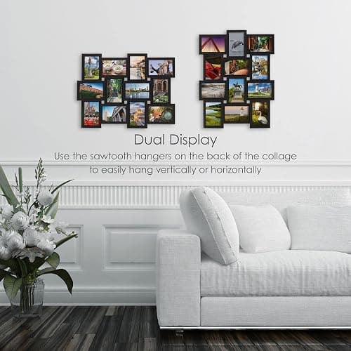 Melannco 18x23 Inch Black Collage Picture Frame - Multi-photo Frame with 12 Openings - Six 6x4 and Six 4x6 Slots - Wall Mounted Gallery Frame for Family Photos - Home Decor Multi-picture Frame thumbnail 5