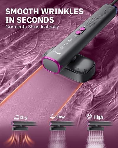 OGHom Steamer for Clothes, 110-240V Travel Steamer & Iron 2 in 1, 1000W Powerful Steam, Portable Handheld Garment Wrinkle Remover, 30s Fast Heat-Up with Dry & 2-Steam Control, for Global & Europe thumbnail 4