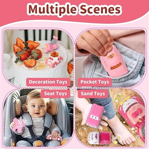 Toddler Girl Truck Toys for 2 3 Year Old Girl Birthday Gifts, 7-in-1 Pink Princess Car Transport Carrier Trucks for Toddlers 2-4, Friction Power Toy Cars with Lights & Music, My daughter First Gift thumbnail 6