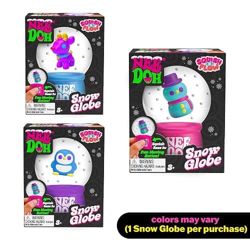 Schylling NeeDoh Squishmas Squish N' Snow Globes - Christmas Squeeze Toy - Assorted Colors - Ages 3 to Adult (Pack of 1) thumbnail 2