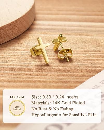 Cross Earrings for Women Teen Girls, Christian Jewelry Religious Easter Gift with Meanningful Quote Card thumbnail 5