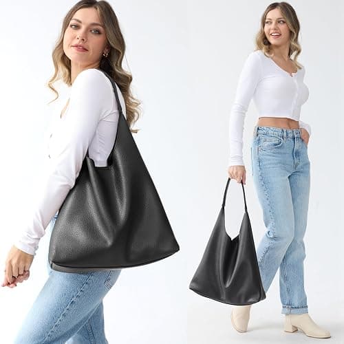 Hobo Bags for Women Soft Vegan Leather Shoulder Handbag Slouchy Tote Purses thumbnail 2