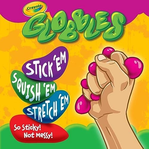Crayola Globbles Fidget Toy (6ct), Stocking Stuffers for Kids, White Elephant Gifts, Sticky Stress Ball for Adults & Kids, Squishy Balls, Calming Sensory Toys for Stress Relief thumbnail 5