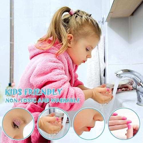 Lubibi Ensemble de Maquillage Lavable pour Enfants avec Coffret, Testé de sécurité Kit de cosmétiques réels pour Enfants,Sirène Anniversaire Cadeau de Noël Jouet pour Filles 3456789 10 11 12 thumbnail 6