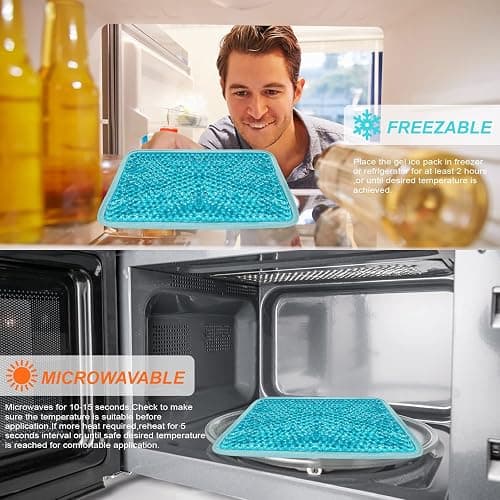 Gel Beads Ice Pack Ice Bag with Strap-Reusable Hot & Cold Pack Compress Therapy for Pain, Swelling,Injuries of Knee, Shoulder, Foot, Back, Ankle, Neck, Hip, Elbow,Wisdom Tooth (Blue-2Pack) thumbnail 7