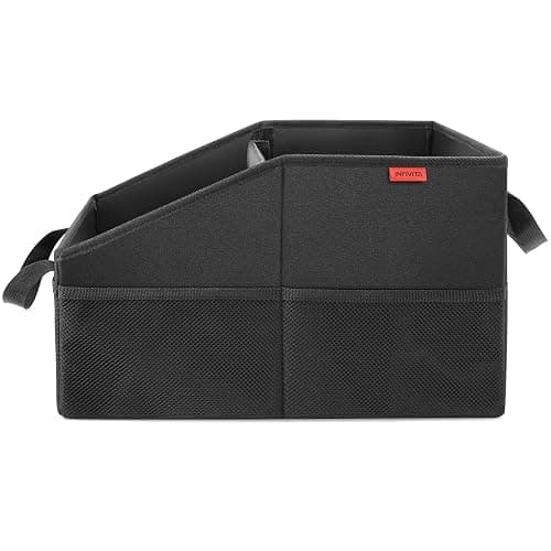 INFIVITA Car Organizer - Automotive Organizer for Front And Back Seat or Floor, Car Caddy Organizer with Divide, Handles and Multiple Mesh Pockets thumbnail 7