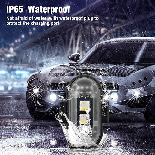 4PCS Wireless LED Strobe Lights with Remote Control, 8 Colors Rechargeable Led Lights Anti-Collision LED Emergency Warning Lights for Car Motorcycle Bike Drone Aircraft thumbnail 4