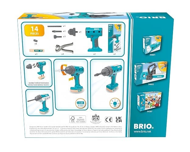 BRIO Builder - 34600 Builder Akkuschrauber - Entwicklungsförderndes Rollenspiel- & Konstruktionsspielzeug für Kinder ab 3 Jahren thumbnail 6