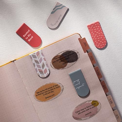 DiverseBee Magnetic Bible Bookmarks - 5 Pack Magnetic Book Marks for Reading Women, Men and Kids, Page Markers, Bible Study Supplies and Christian Gifts, Bible Accessories (Pray) thumbnail 4