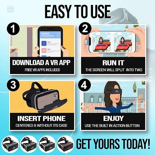FEEBZ 3D VR Headset for Kids 2.0 - for iPhone & Android Phones | with 3D VR Videos & Apps Links | Virtual Reality Goggles Set for Beginners thumbnail 6