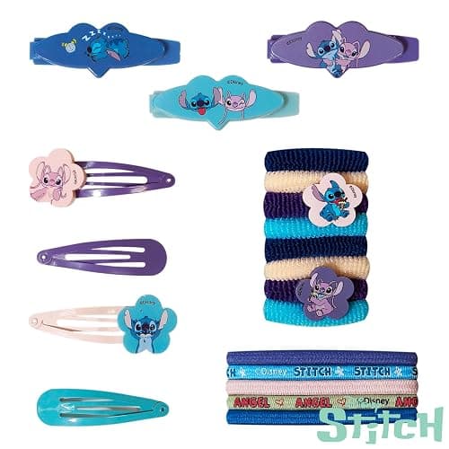 LUV HER Disney Lilo & Stitch Girls' Hair Accessories Set - 20 Pack Stitch - Includes 3 Barrettes, 4 Snap Clips, 5 Elastics, 8 Terry Ponies - Everyday Wear, Special Occasions, Ages 3+ thumbnail 4