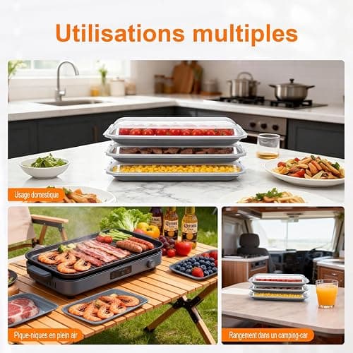 GRIFEMA Boite Jambon Conservation Frigo, 3 Pièces Boite a Jambon pour Refrigerateur, Sans BPA, Empilable, Économie D'espace, Boite Charcuterie Frigo pour Congélateur, Micro-Ondes et Lave-Vaisselles thumbnail 9