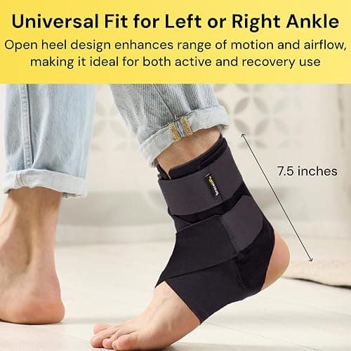 BraceUP Ankle Brace - Relieve Pain, Enhance Stability for Foot Pain, Sprained Ankle, Achilles Tendonitis, Men and Women (Black) thumbnail 5