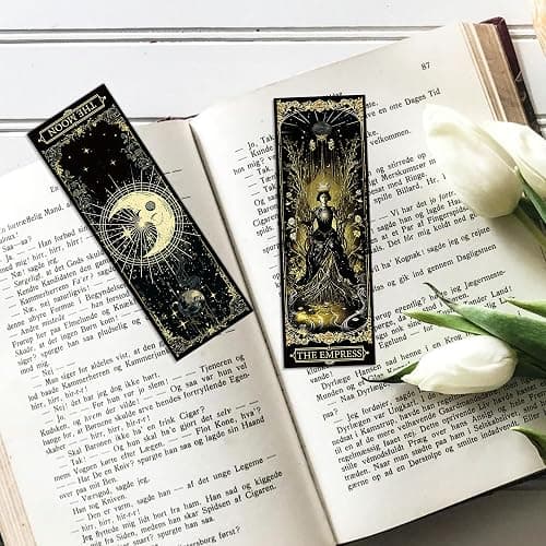 100 Pcs Gothic Tarot Bookmarks Bulk, Dark Academia Witchy Book Marks for Reading, Skeleton Paper Page Markers, Bookish Gifts for Reading Women Book Lovers Men, Dark Romance Merch thumbnail 7