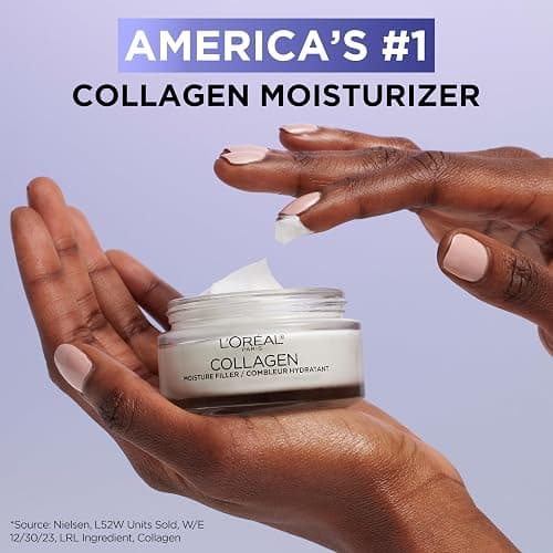 L'Oreal Paris Collagen Moisture Filler Anti-Aging Face Moisturizer, 1.7 Oz | Fragrance Free Collagen Cream, Non-Greasy Skin Care for Up to 48HR Hydration, Day & Night Moisturizer for Dry & Aging Skin thumbnail 6