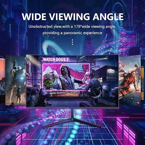 Sealan 24 inch Curved Gaming Computer Monitor FHD 1920x1080p 100Hz Refresh Rate 16:9 Aspect Ratio Free Sync Ergonomic Tilt Home Office Visual Experience for Work Play Support Wallmount (75x75mm) thumbnail 3