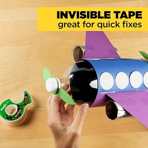 Scotch Magic Tape, Invisible, Back to School and University Essentials for Students and Teachers, 6 Tape Rolls With Dispensers, 19 mm x 21.5 m thumbnail 2
