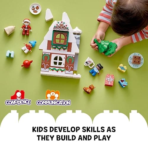 LEGO DUPLO Santa's Gingerbread House Building Set, Christmas Toy for 2 Year Old Boys and Girls, Includes Santa Claus Figure, Stocking Filler Idea, Great Gift for Toddlers, 10976 thumbnail 4