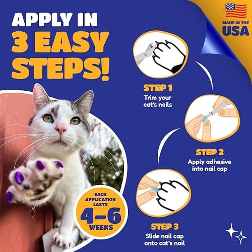 Soft Claws Nail Caps for Medium Cats – (40 Caps, Pink) - Veterinarian-Developed | Protects Furniture & Skin - Easy to Apply, Long-Lasting Anti-Scratch Soft Cat Claw Covers thumbnail 8
