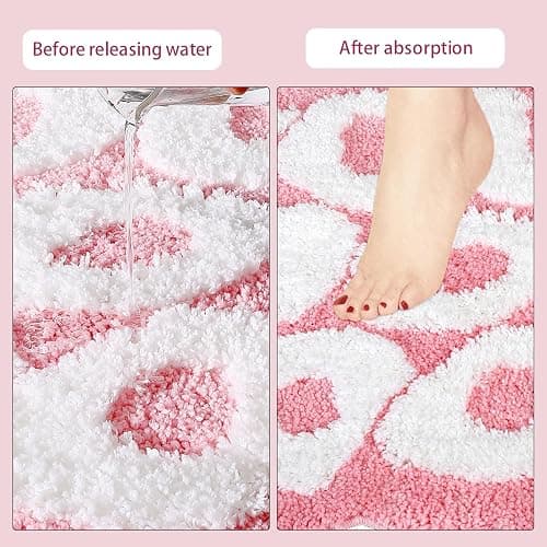 TOIVO You Look Good Bath Mat - Stylish Funny Pink Bathroom Rug with Cute Words, Absorbent & Non-Slip - 25x21 inch (Pink) thumbnail 4