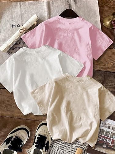 RoseSeek Girl's Graphic Tees Crewneck Summer T Shirt Tops Cute Clothes | Short Sleeve, Regular Fit, Casual, Summer Tops for Girls 10-12/14-16, Tween Girl Clothes thumbnail 2