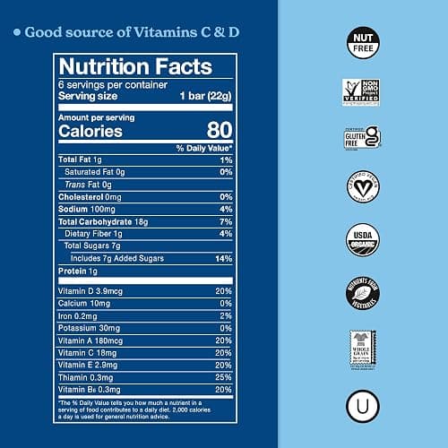 MadeGood Crispy Squares, Vanilla (36 Count) Gluten Free Snacks - Vanilla - 6 Count (Pack of 1) thumbnail 2