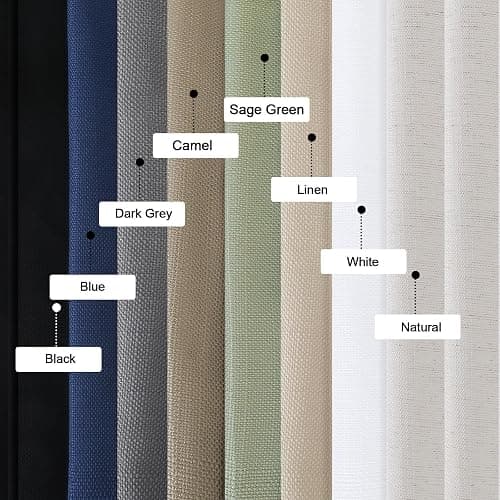 OWENIE Bob White Curtains 63 Inch Length 2 Panels Set for Living Room Bedroom, Light Filtering Faux Linen Textured Soft Window Curtain, Solid Soft Rod Pocket Drapes, 40Wx63L Inches, 2 Pcs, White thumbnail 7