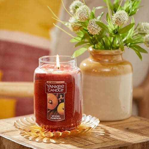 Yankee Candle Scented Candle, Spiced Pumpkin, Original Large Jar Candle, 110-150 Hours of Burn Time, 22 oz. thumbnail 5