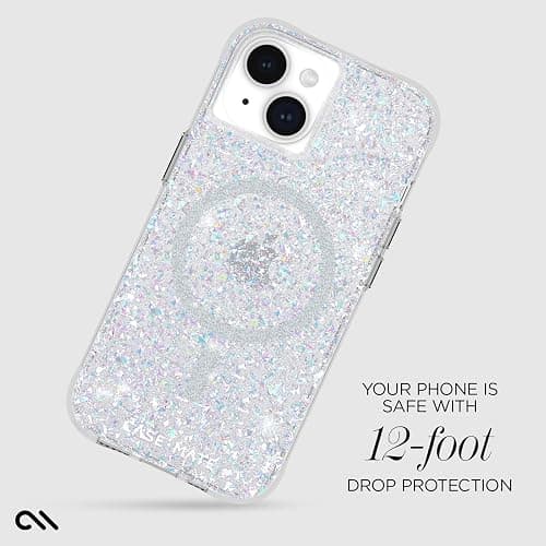 Case-Mate iPhone 15 Case - Twinkle Disco [12ft Drop Protection] [Compatible with MagSafe] Magnetic Cover with Cute Bling Sparkle for iPhone 15 6.1", Anti-Scratch, Shock Absorbent Material, Slim thumbnail 3