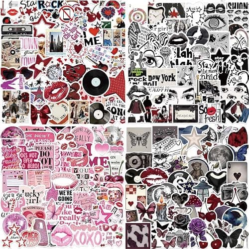 200PCS Aesthetic Downtown Girls Stickers Pack Cool Trendy Y2K Stickers for Water Bottle Funny Waterproof Sticker for Teens Adults Vinyl Sticker for Laptop Skateboard Party Supplies(Downtown200) - Image 1