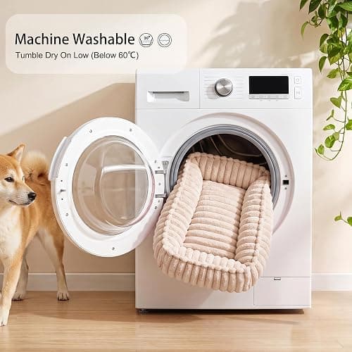Jolifield Small Dog Bed Calming Cat Bed for Indoor Cats 20’’x16’’ Khaki | Rectangle Plush Orthopedic Pet Sofa Bed, Washable Anti-Anxiety Soft Puppy Couch, Nonskid Bottom Furry Cuddler Up To 7 lbs thumbnail 6