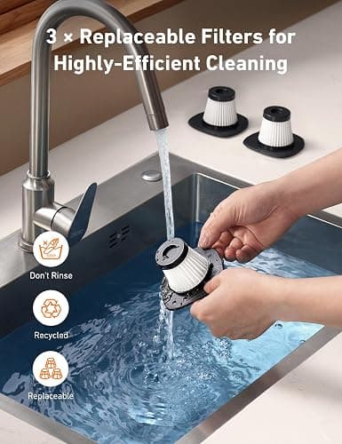 AstroAI Handheld Car Vacuum Cordless with Accessories, Portable Vacuum Cleaner with 12V DC Power, LED Light, Brush, Extended Suction Pipe, Hose, Mini Handheld for Car, Home, Office, and Pet Hair, Red thumbnail 7