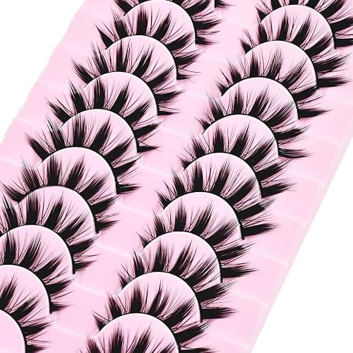 10 Pairs Manga Lashes Anime Cosplay Lashes Spiky Manga Style Lashes Janpanese 16mm Extension Natural Manhua Doll Eye Lashes Halloween/Party Makeup Look by AUGENLI (A3) thumbnail 5