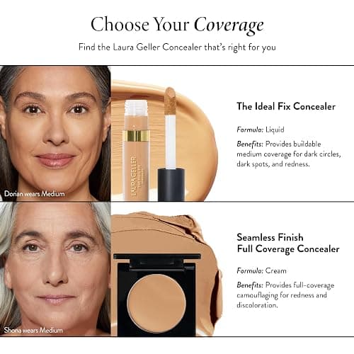 LAURA GELLER NEW YORK The Ideal Fix Concealer - Light - Buildable Medium to Full Coverage Liquid Concealer - Covers Under Eye Dark Circles & Blemishes - Long-Lasting thumbnail 6