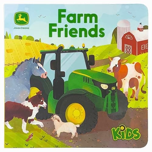 John Deere Kids Farm Friends Lift-a-Flap Board Book - Busy Tractor Helps Its Friends on the Farm - Image 1