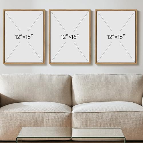 Framed Van Gogh Wall Art Set of 3, Neutral Beige and Soft Pink Canvas Prints, Vintage Landscape and Floral Paintings for Living Room Bedroom Dining Room Entryway Decor, 12x16 Inch thumbnail 8