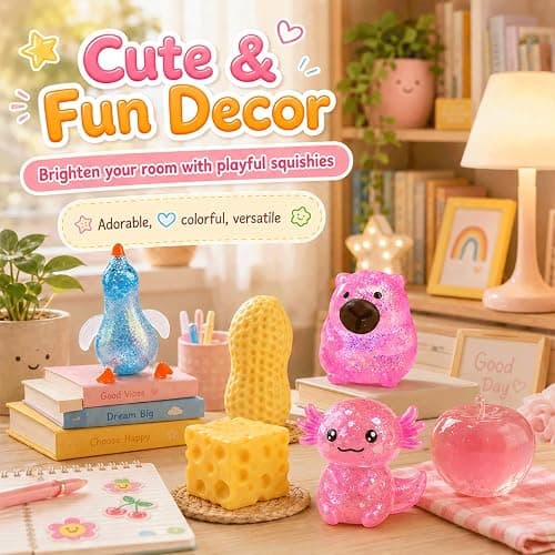 6 Pack Squishy Sugar Cheese Rising Slow Toys Crunchy Rise Set Box Food Sand Foam Cute Filled Shaped Stress Relief of Mini Animals Ball Bulk Swaps Duck Apple Peanut thumbnail 3