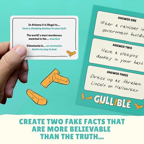 Gullible: The super-fun party game of creativity, bluffing and hilarious facts. Will you fool your family and friends or believe the unbelievable? (Gullible - Same Game, Smaller Box) thumbnail 4