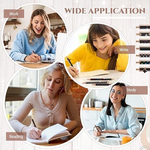 Sherr 7 Pcs Fancy Pens for Women Cute Sparkly Glitter Pens with 10 Pcs Black Ink Refills Pretty Gifts for Girls Office School Christmas Graduation(Simple) thumbnail 5