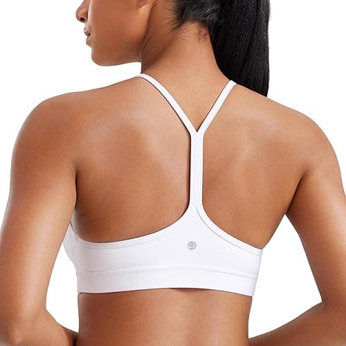 CRZ YOGA Butterluxe Y Back Sports Bras for Women - Padded Racerback Low Impact Spaghetti Thin Strap Workout Yoga Top - Image 1