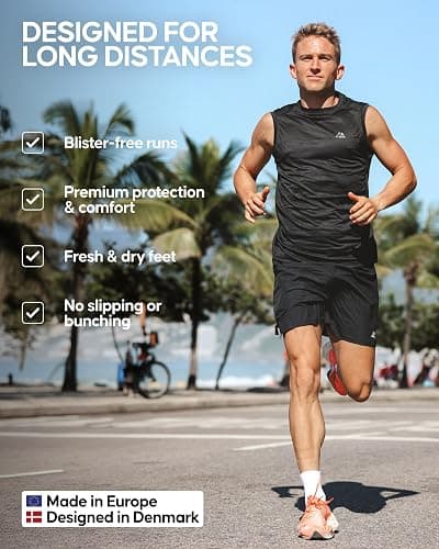 DANISH ENDURANCE Cushioned Running Socks for Long Distances, Anti-Blister & Sweat Wicking, Quarter Length, for Men & Women, Unisex, 3 or 5 Pack thumbnail 3