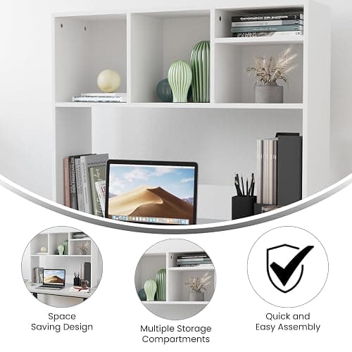 Lotus Desktop Bookshelf by Flash Furniture thumbnail 4