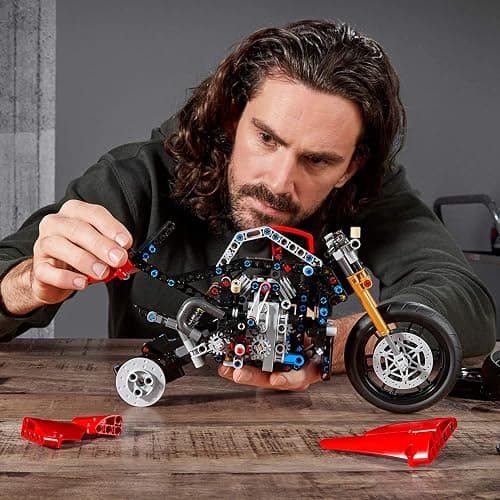 LEGO Technic Ducati Panigale V4 R Motorcycle 42107 Building Set - Collectible Superbike Display Model Kit with Gearbox and Working Suspension, Fun for Adults, and Motorcycle Enthusiasts thumbnail 6