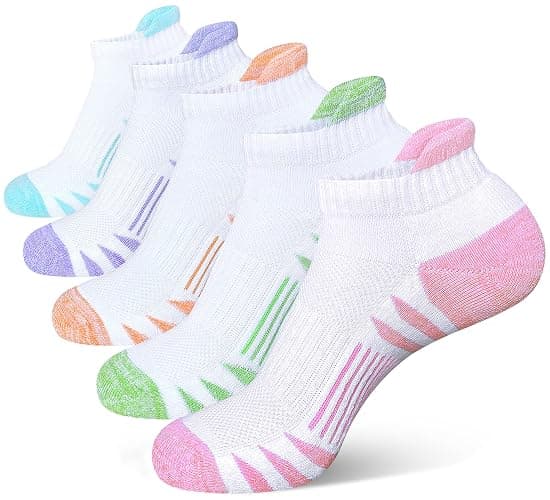 Heyoboy Womens Ankle Anti-blister Cushioned Athletic Running Socks 5 Pairs - Image 1