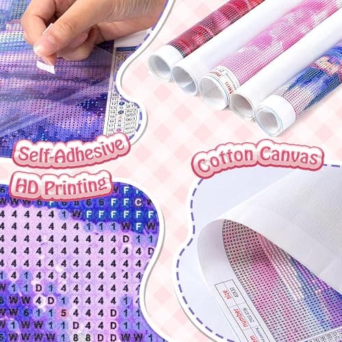 IPISSOI Watercolor Two Pink Cherry with Bow Diamond Painting Art Kit for Adults DIY Diamond Art Painting for Beginners Full Drill Round Gem Art Painting for Crafts Home Wall Decor 12x16 Inch thumbnail 4