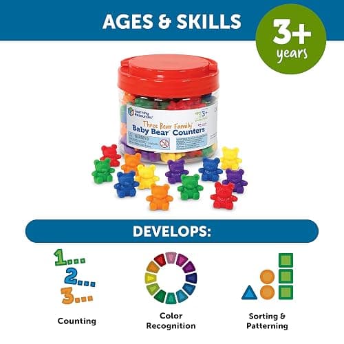 Learning Resources Baby Bear Counters - 102 Pieces, Ages 3+ | Grades Pre-K+ Toddler Learning Toys, Counters for Kids, Counting Manipulatives, Teddy Bear Counters thumbnail 5